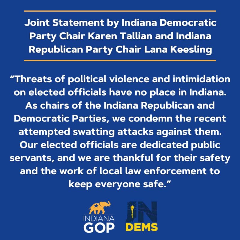 Image for the Tweet beginning: Indiana Democratic Party Chair Karen
